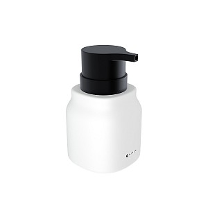 White Soap dispenser, plastic pump Ceramic dispenser for liquid soap white matte. Volume 400 ml. Soft-touch Surface.